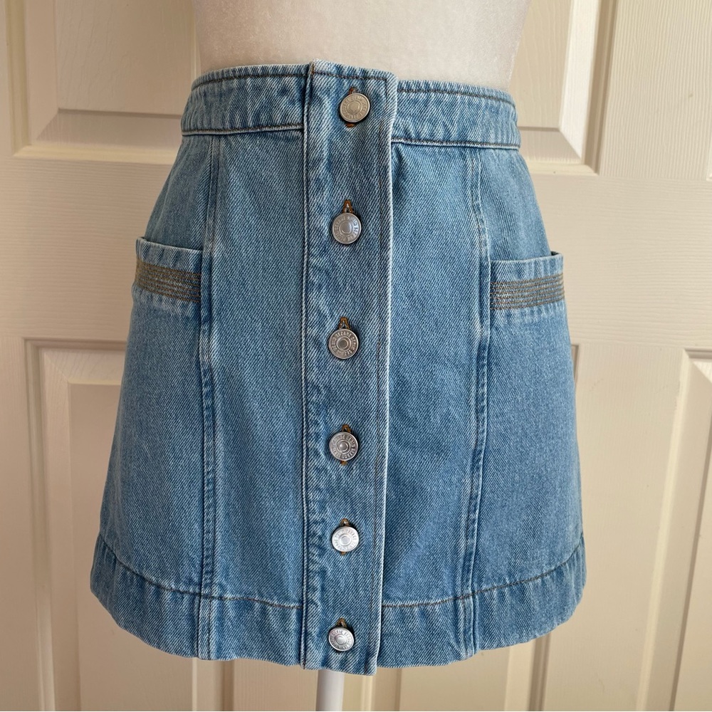 Sezane Denim Skirt Sz 34